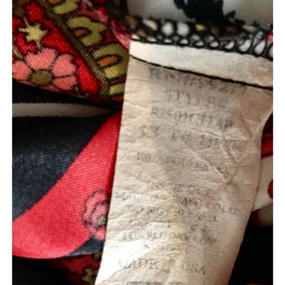 MOA MOA Womens Large Red Black Stretch Ruffled Empire Waist Sleeveless Dress - Picture 8 of 12